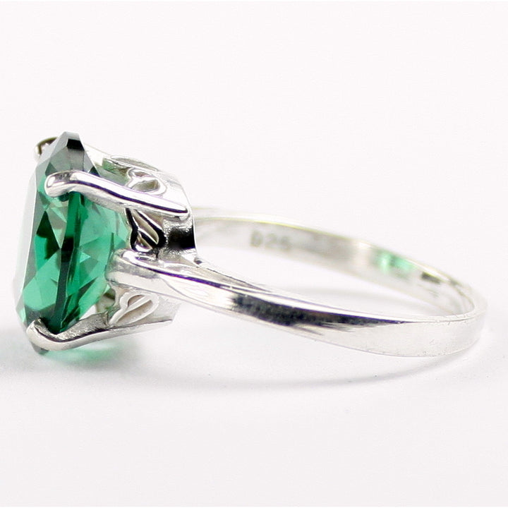 Sterling Silver Ladies Ring Created Emerald SR055 Image 3