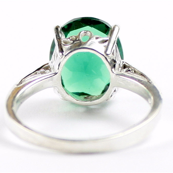 Sterling Silver Ladies Ring Created Emerald SR055 Image 4