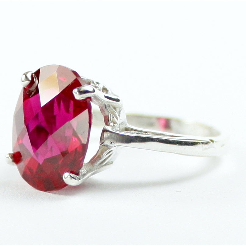 Sterling Silver Laies Ring Created Ruby SR055 Image 2