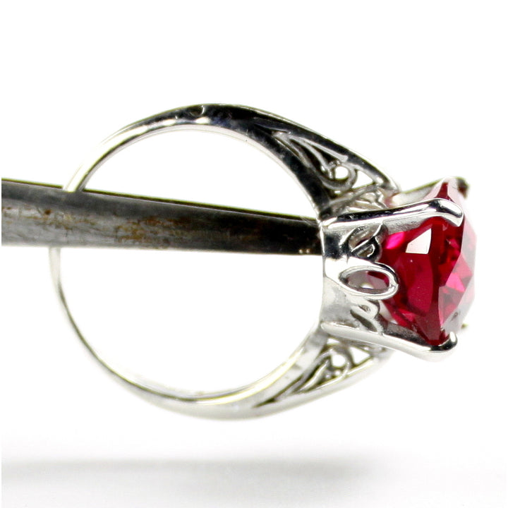 Sterling Silver Laies Ring Created Ruby SR055 Image 6