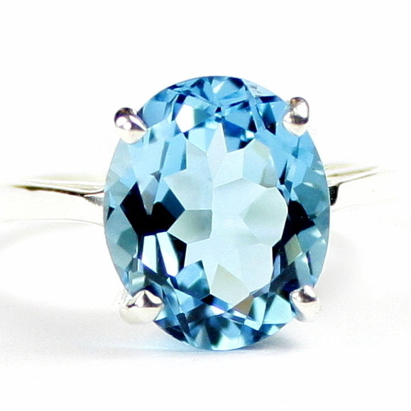 Sterling Silver Ladies Ring Swiss Blue Topaz SR055 Image 1