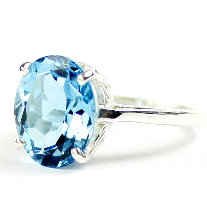 Sterling Silver Ladies Ring Swiss Blue Topaz SR055 Image 2