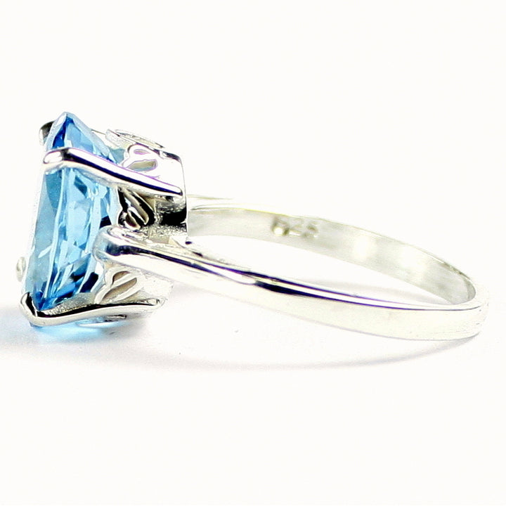 Sterling Silver Ladies Ring Swiss Blue Topaz SR055 Image 3