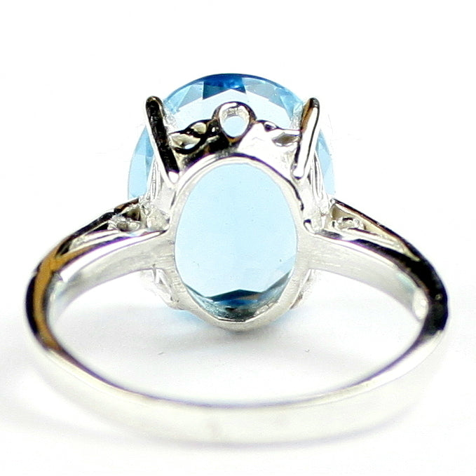 Sterling Silver Ladies Ring Swiss Blue Topaz SR055 Image 4