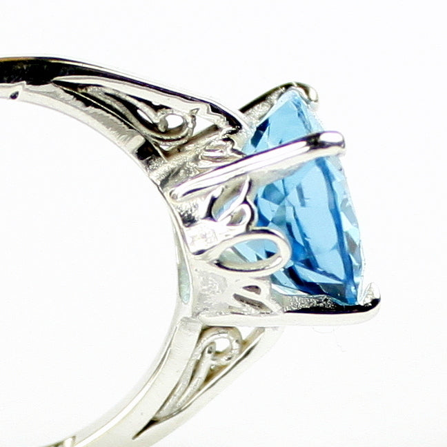 Sterling Silver Ladies Ring Swiss Blue Topaz SR055 Image 4