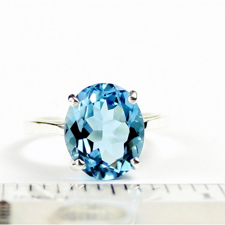 Sterling Silver Ladies Ring Swiss Blue Topaz SR055 Image 6