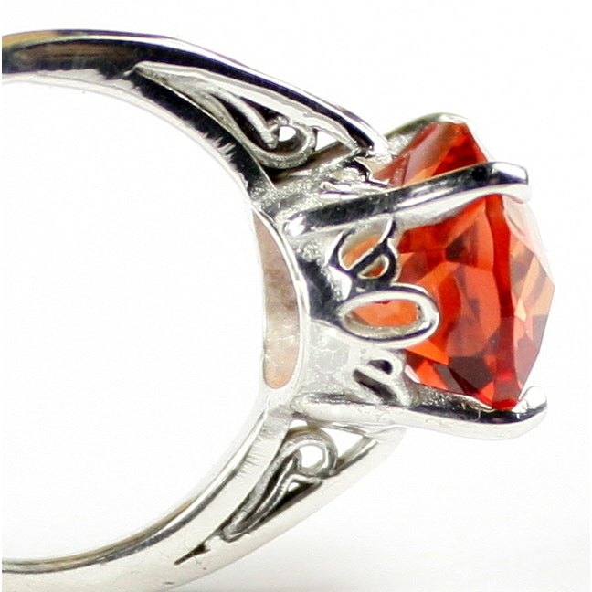 SR055 Created Padparadsha Sapphire 925 Sterling Silver Ladies Ring Image 4