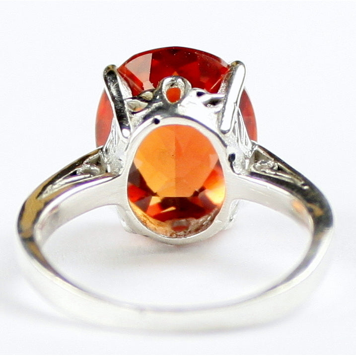 SR055 Created Padparadsha Sapphire 925 Sterling Silver Ladies Ring Image 4