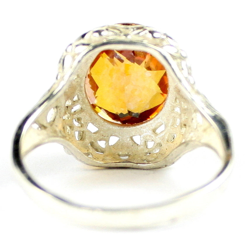 Sterling Silver Antique Style Filigree Ladies Ring Twilight Fire Topaz SR009 Image 4