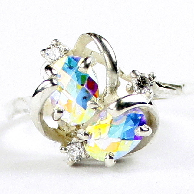 Sterling Silver Ladies Ring Mercury Mist Topaz SR016 Image 1