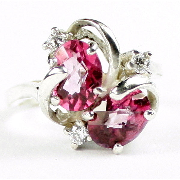 Sterling Silver Ladies Ring Pure Pink Topaz SR016 Image 1