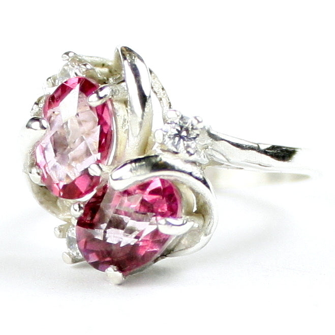 Sterling Silver Ladies Ring Pure Pink Topaz SR016 Image 2