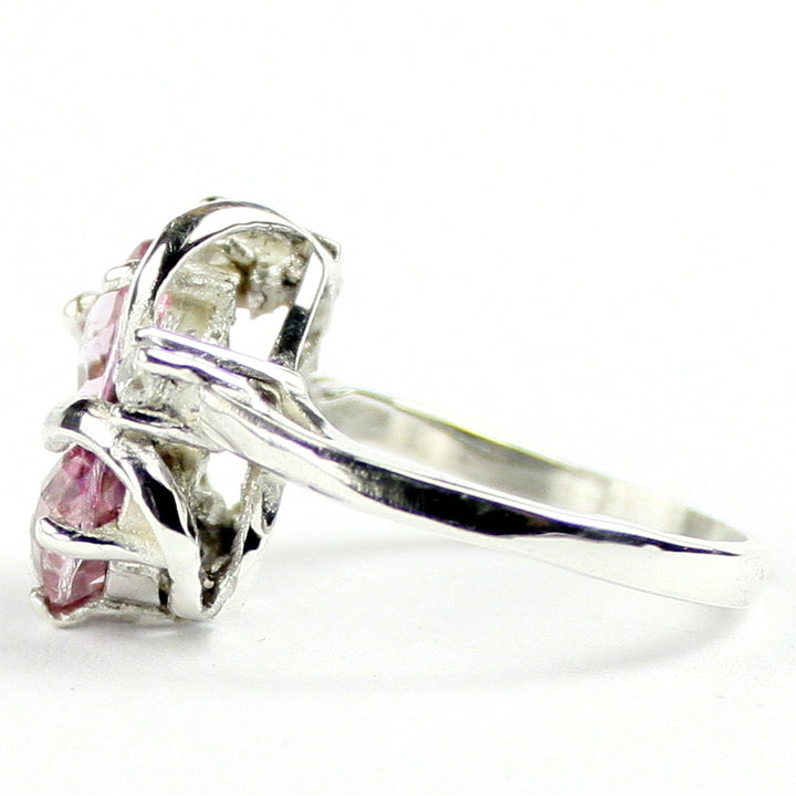 Sterling Silver Ladies Ring Pure Pink Topaz SR016 Image 3