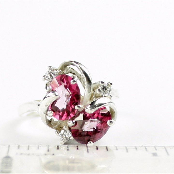 Sterling Silver Ladies Ring Pure Pink Topaz SR016 Image 4