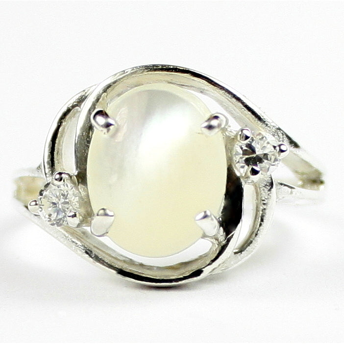 Sterling Silver Ladies Ring Mother Of Pearl SR021 Image 1