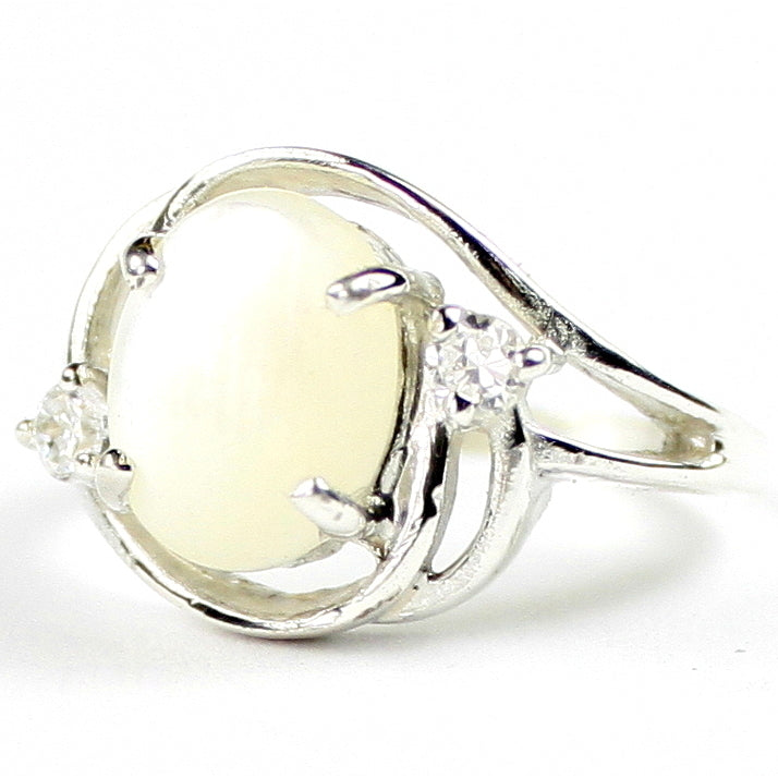 Sterling Silver Ladies Ring Mother Of Pearl SR021 Image 2