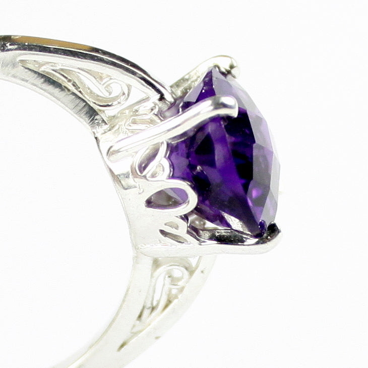 Sterling Silver Ladies Ring Amethyst SR055 Image 4