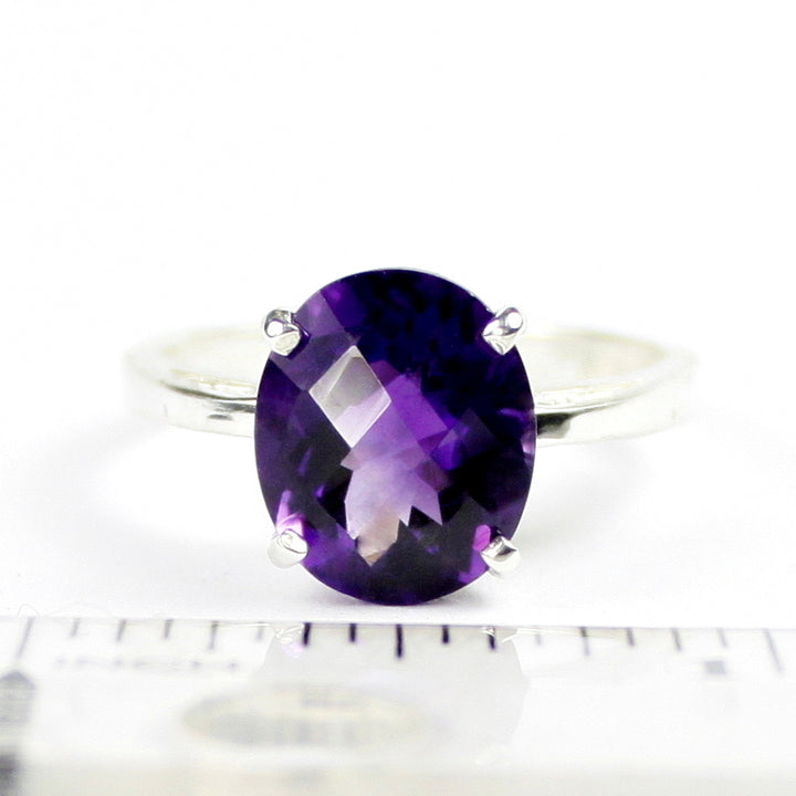 Sterling Silver Ladies Ring Amethyst SR055 Image 6