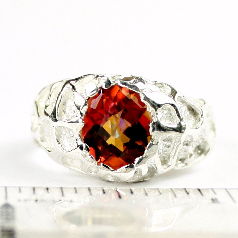 Sterling Silver Mens Ring Twilight Fire Topaz  SR168 Image 4