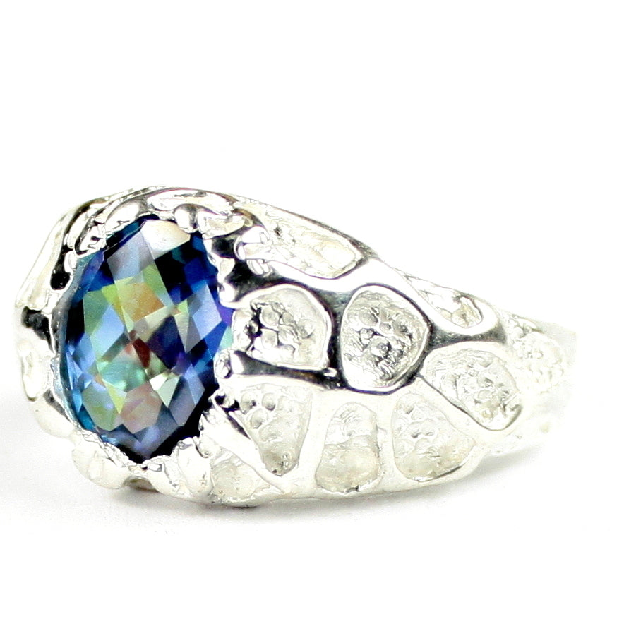 Sterling Silver Mens Ring Neptune Garden Topaz SR168 Image 2