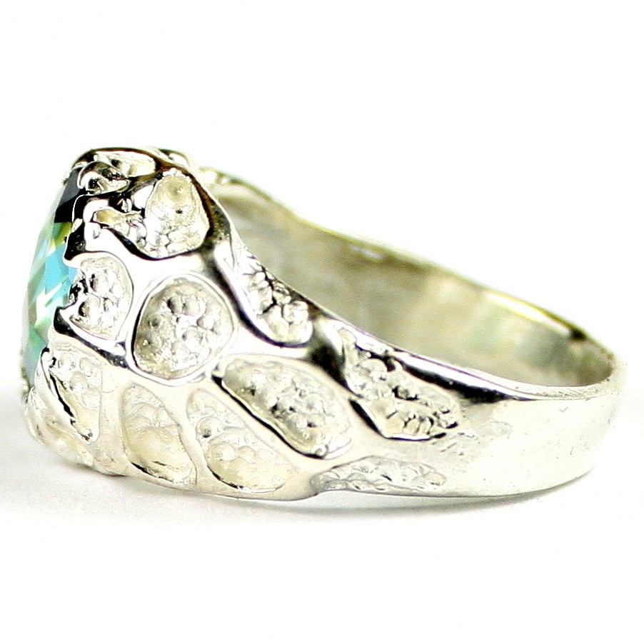 Sterling Silver Mens Ring Neptune Garden Topaz SR168 Image 3