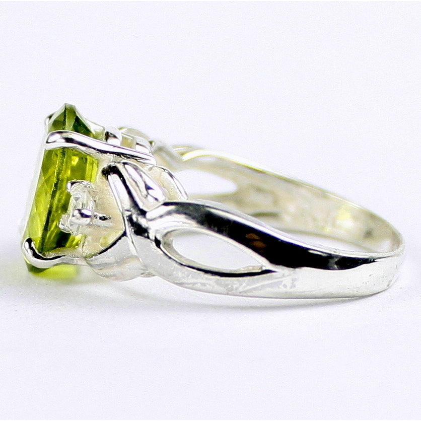 SR243 11x9mm Peridot 925 Sterling Silver Ladies Ring Image 3