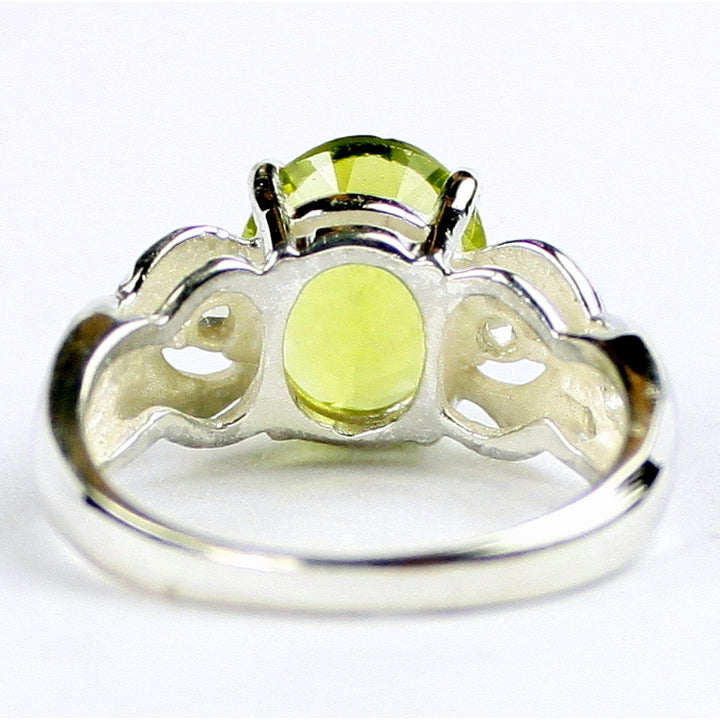 SR243 11x9mm Peridot 925 Sterling Silver Ladies Ring Image 4