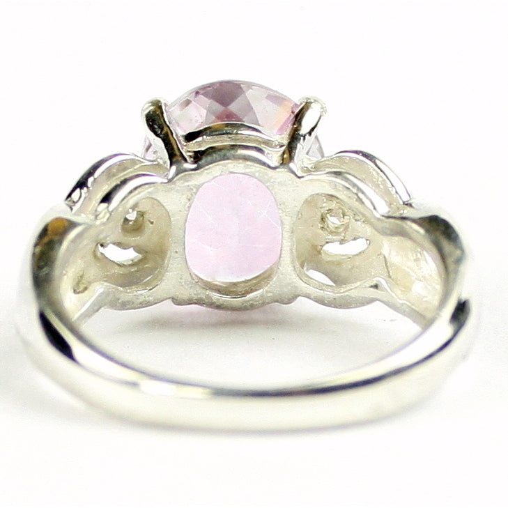 SR243 11x9mm Pure Pink Topaz 925 Sterling Silver Ladies Ring Image 4