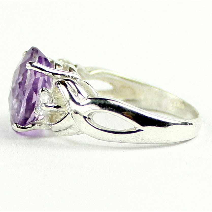 SR243 11x9mm Amethyst 925 Sterling Silver Ladies Ring Image 3