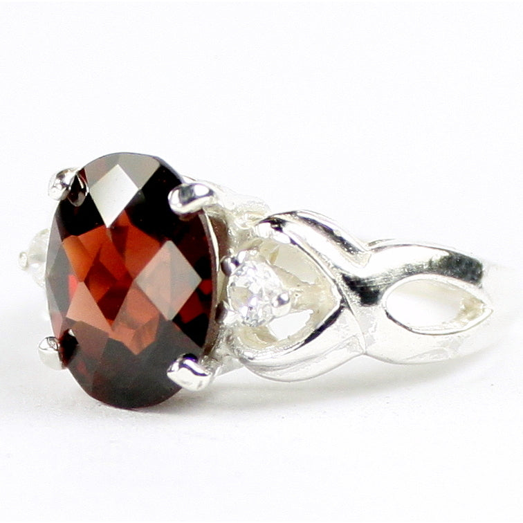 SR243 11x9mm Mozambique Garnet 925 Sterling Silver Ladies Ring Image 2