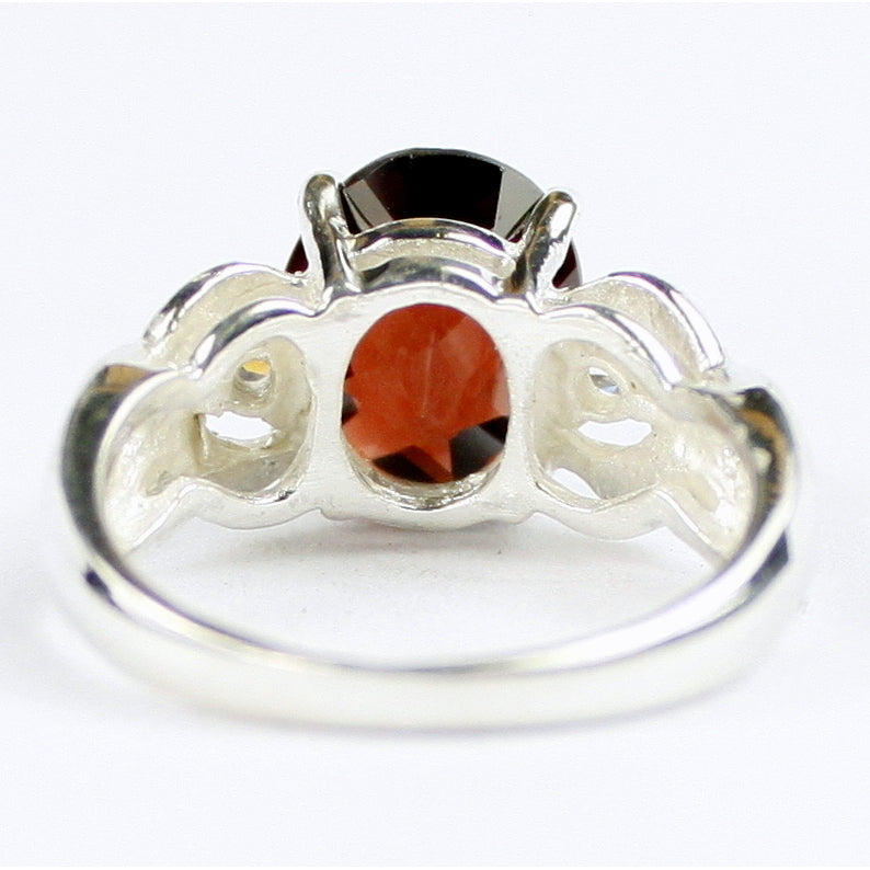 SR243 11x9mm Mozambique Garnet 925 Sterling Silver Ladies Ring Image 4