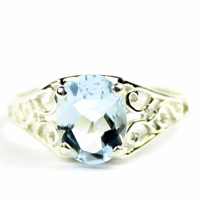 Sterling Silver Ladies Ring Aquamarine SR005 Image 1