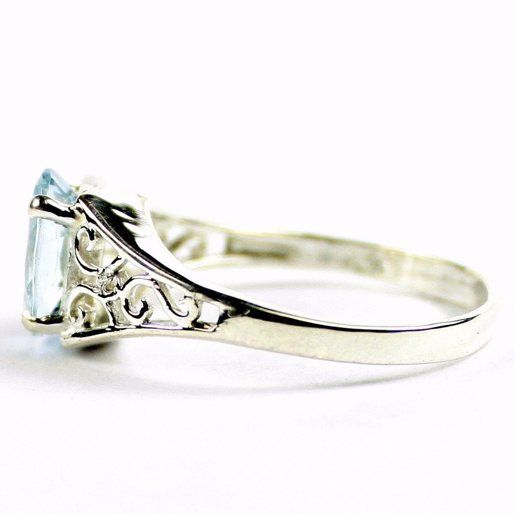 Sterling Silver Ladies Ring Aquamarine SR005 Image 3