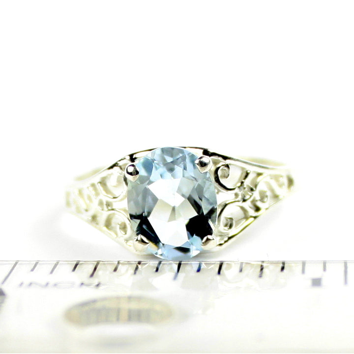 Sterling Silver Ladies Ring Aquamarine SR005 Image 4