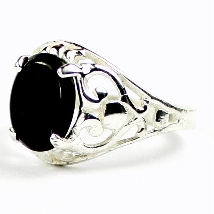 Sterling Silver Ladies Ring Black Onyx SR004 Image 2