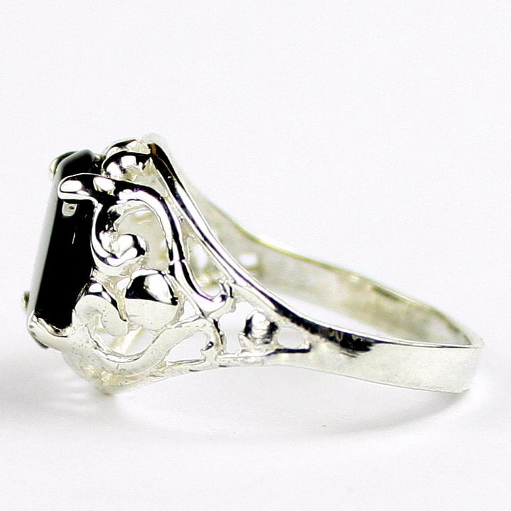 Sterling Silver Ladies Ring Black Onyx SR004 Image 3