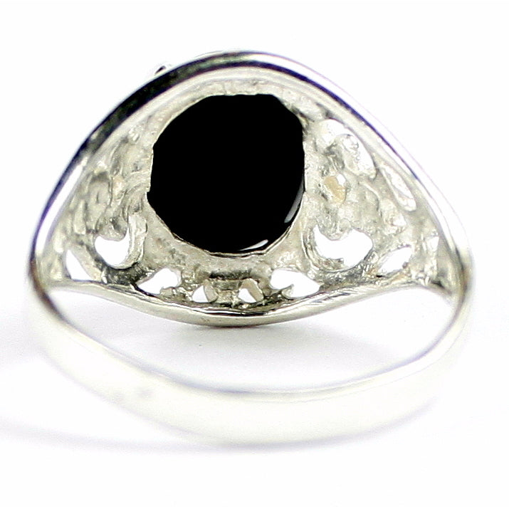 Sterling Silver Ladies Ring Black Onyx SR004 Image 4