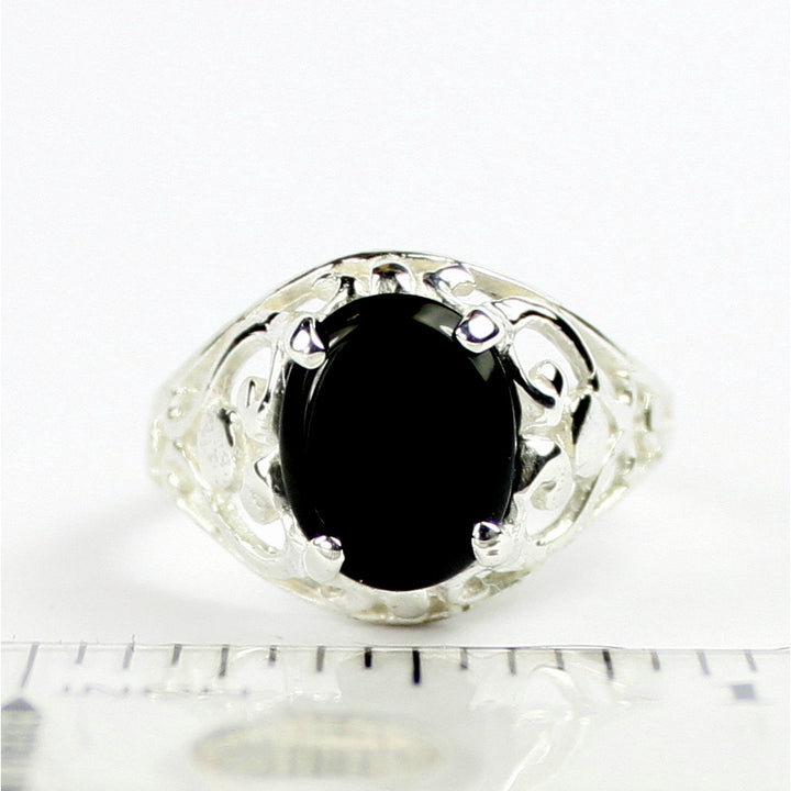 Sterling Silver Ladies Ring Black Onyx SR004 Image 4