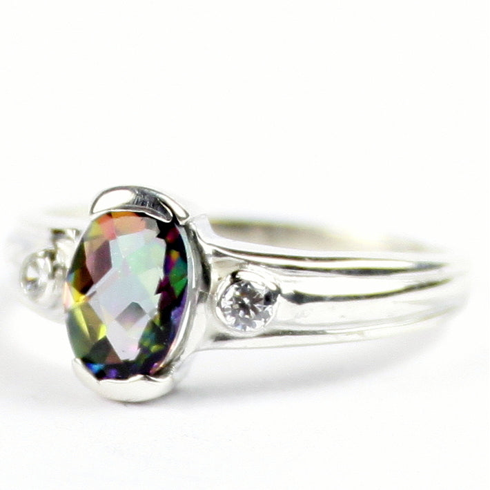 SR370 Mystic Fire Topaz 925 Sterling Silver Ladies Ring Image 2