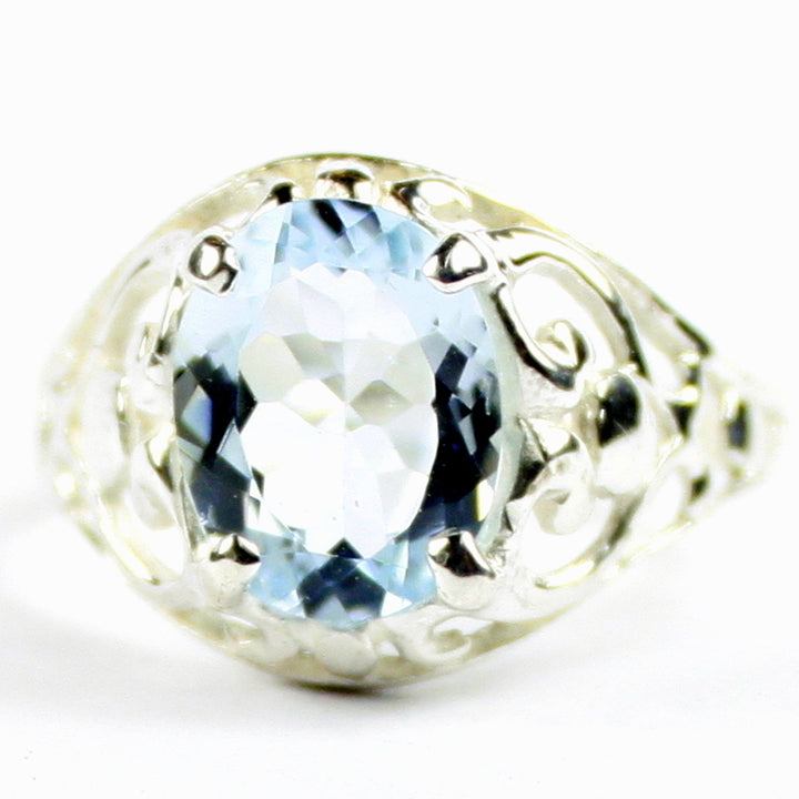 Sterling Silver Ladies Ring Aquamarine SR004 Image 1