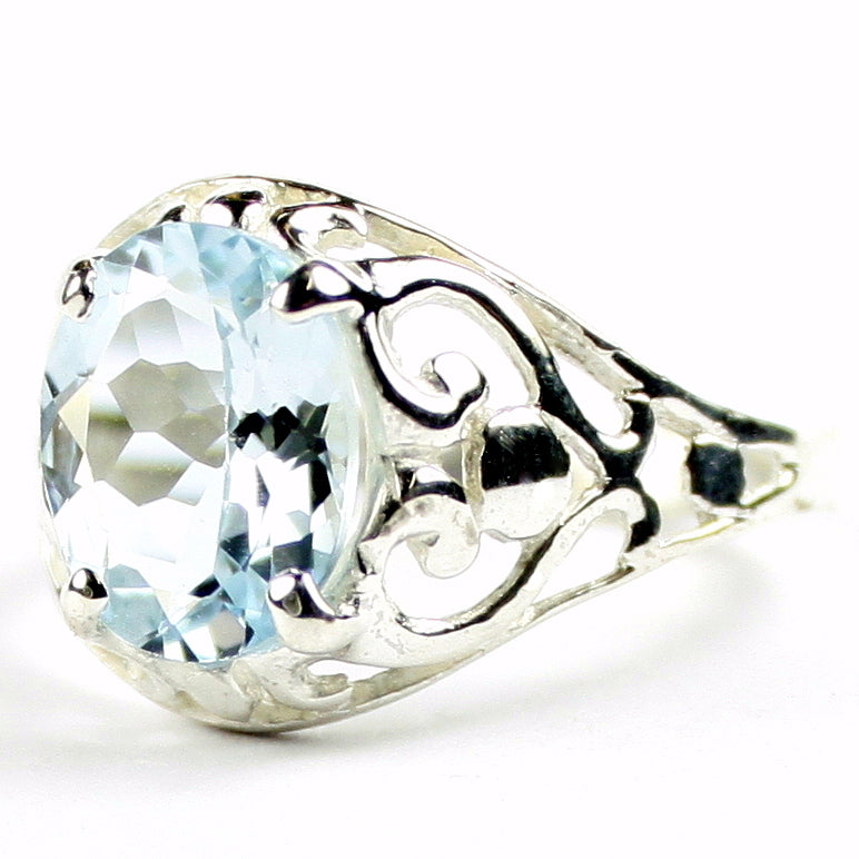 Sterling Silver Ladies Ring Aquamarine SR004 Image 2