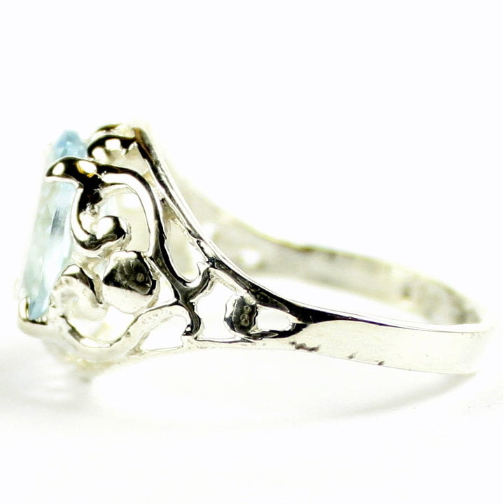 Sterling Silver Ladies Ring Aquamarine SR004 Image 3