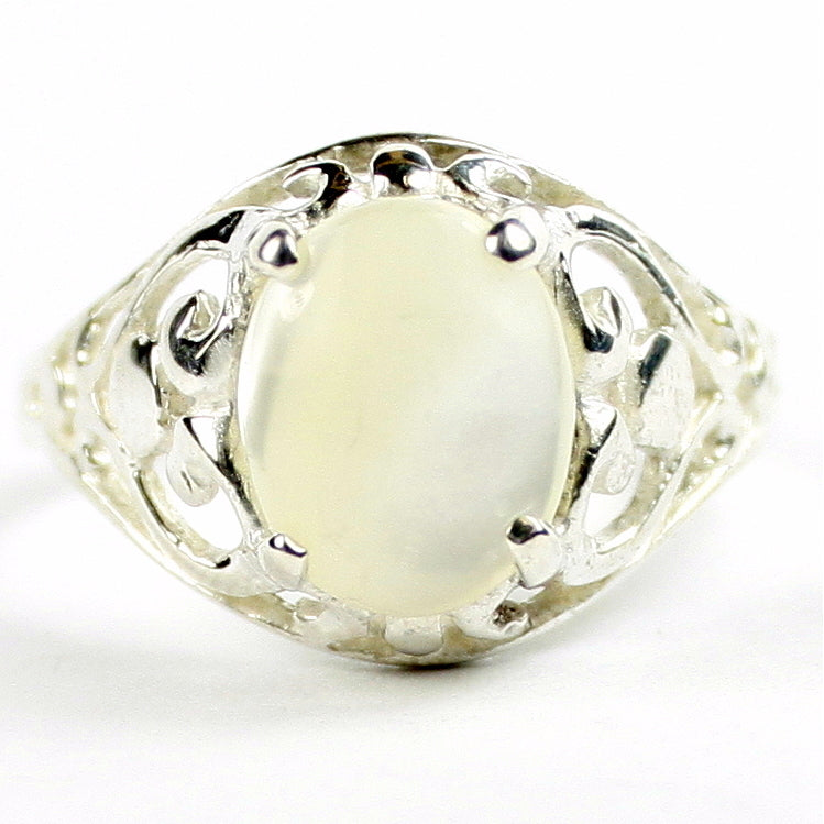 Sterling Silver Ladies Ring Mother Of Pearl SR004 Image 1