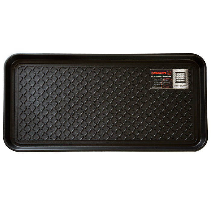 Stalwart Eco Friendly Utility Boot Tray Mat - 30 x 15 inches - Black Image 1