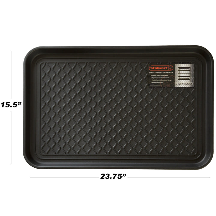 Stalwart Eco-Friendly Boot Tray Mat Black 24x15 Inches Indoor Outdoor Utility Tray Image 3