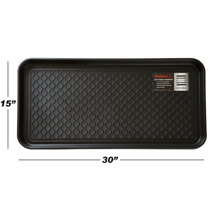 Stalwart Eco Friendly Utility Boot Tray Mat - 30 x 15 inches - Black Image 3