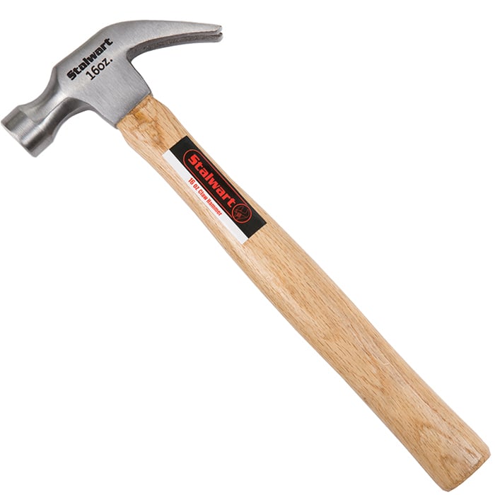 Stalwart 16 oz Claw Hammer Natural Hardwood Handle 13 Inch Drop Forged Steel Image 1