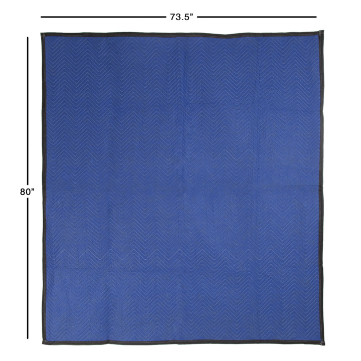 Stalwart 72x80 Inch Blue Black Non-Woven Padded Moving Blanket Heavy Duty Image 3