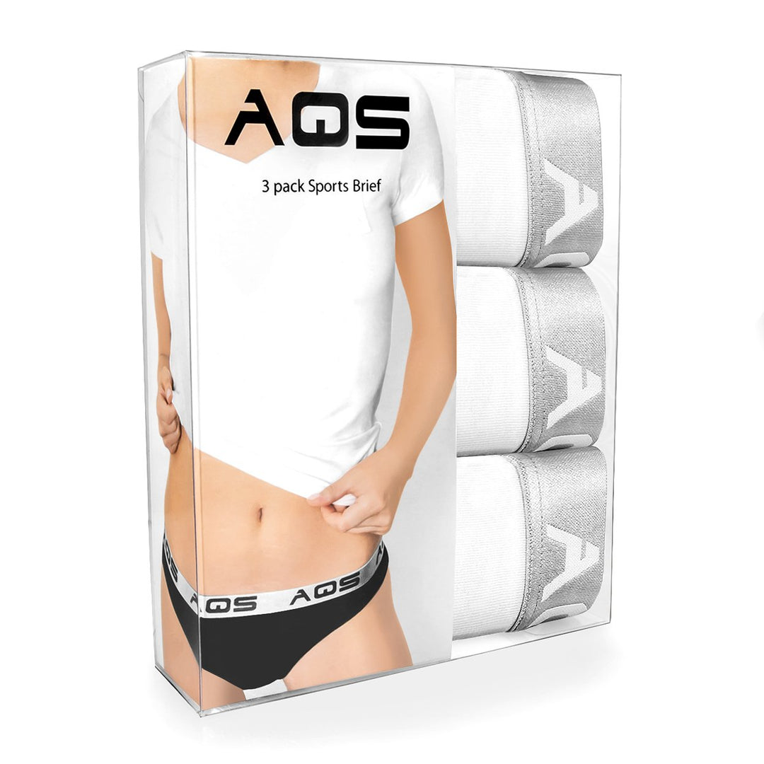 AQS Ladies White Cotton Bikini Underwear - 3 Pack Three-pack of womens Image 4