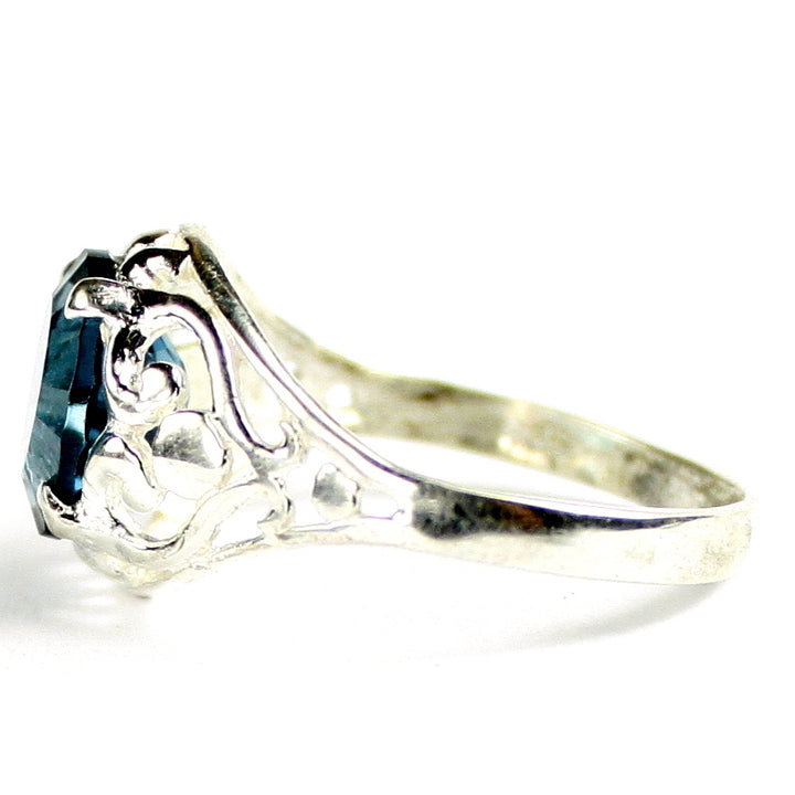 Sterling Silver Ladies Ring Quantum Cut London Blue Topaz SR004 Image 3